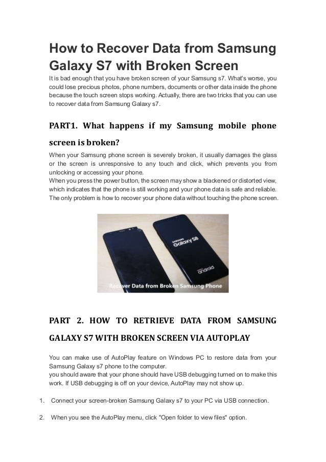 How To Recover Data From Black Screen Samsung How to recover data from samsung galaxy s7 with broken screen