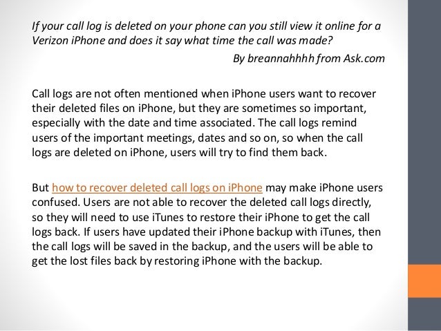 how to retrieve deleted phone calls on iphone how to retrieve deleted phone calls on iphone