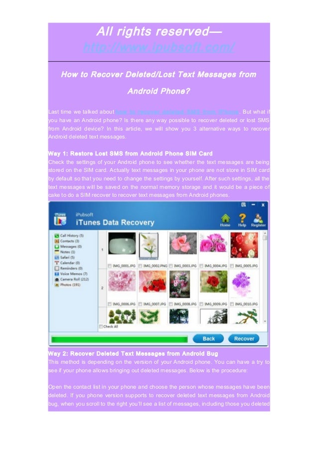recover deleted text messages from android phone android sms recovery 1 638