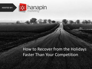HOSTED BY:

HOSTED BY:

How to Recover from the
Holidays Faster Than Your
How toCompetition the Holidays
Recover from
Faster Than Your Competition
#thinkppc

 