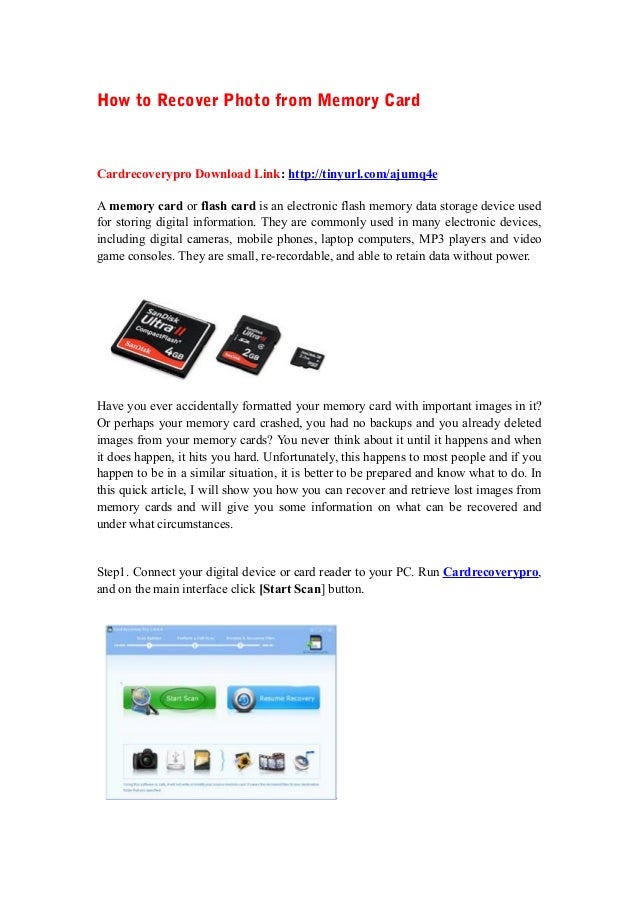 How to recover photo from memory card