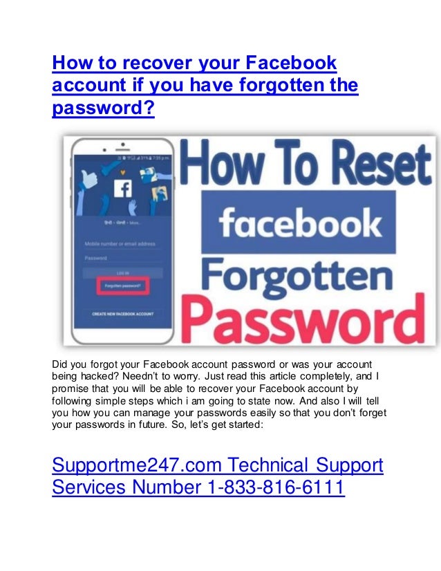 How To Recover Your Facebook Account If You Have Forgotten The Passwo How To Recover Your Facebook Account If You Have Forgotten The Passwo