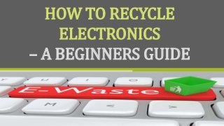 Adventure Works: The ultimate source for outdoor equipment
Linda Martin
Senior Vice President
Worldwide Sales
Date
HOW TO RECYCLE
ELECTRONICS
– A BEGINNERS GUIDE
 