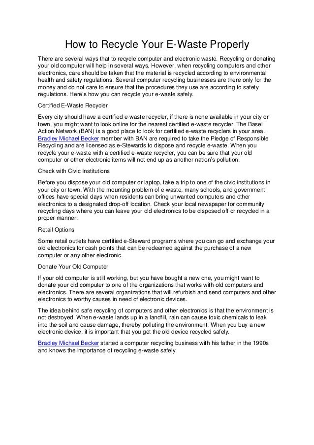 How to Recycle Your EWaste Properly