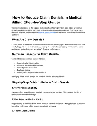 How to Reduce Claim Denials in Medical Billing (Step-by-Step Guide).pdf