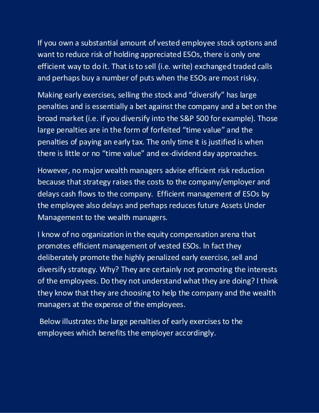 How do stock options reduce risk