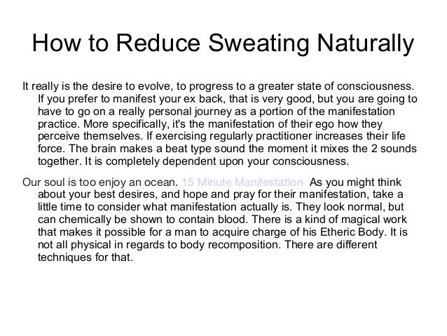 reduce sweating