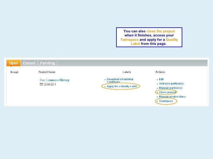 registering an etwinning project