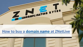 How to buy a domain name at ZNetLive
 