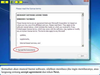 Kemudian akan muncul lisensi software, silahkan membaca jika ingin membacanya, atau 
langsung centang accept agreement dan tekan Next. 
 