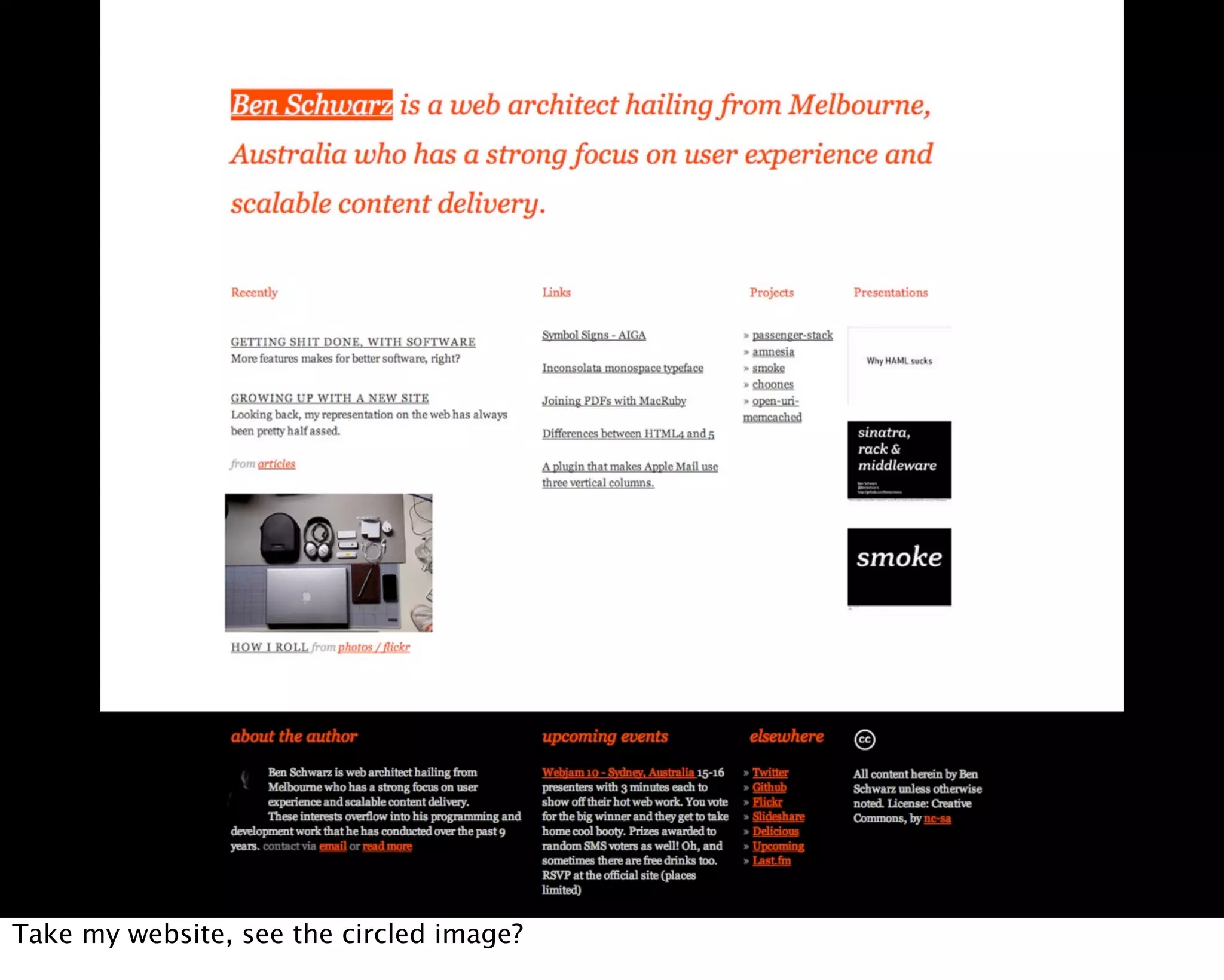 Take my website, see the circled image?
 