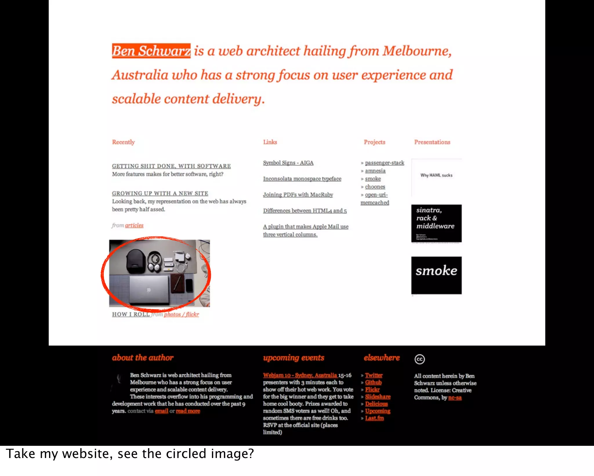 Take my website, see the circled image?
 