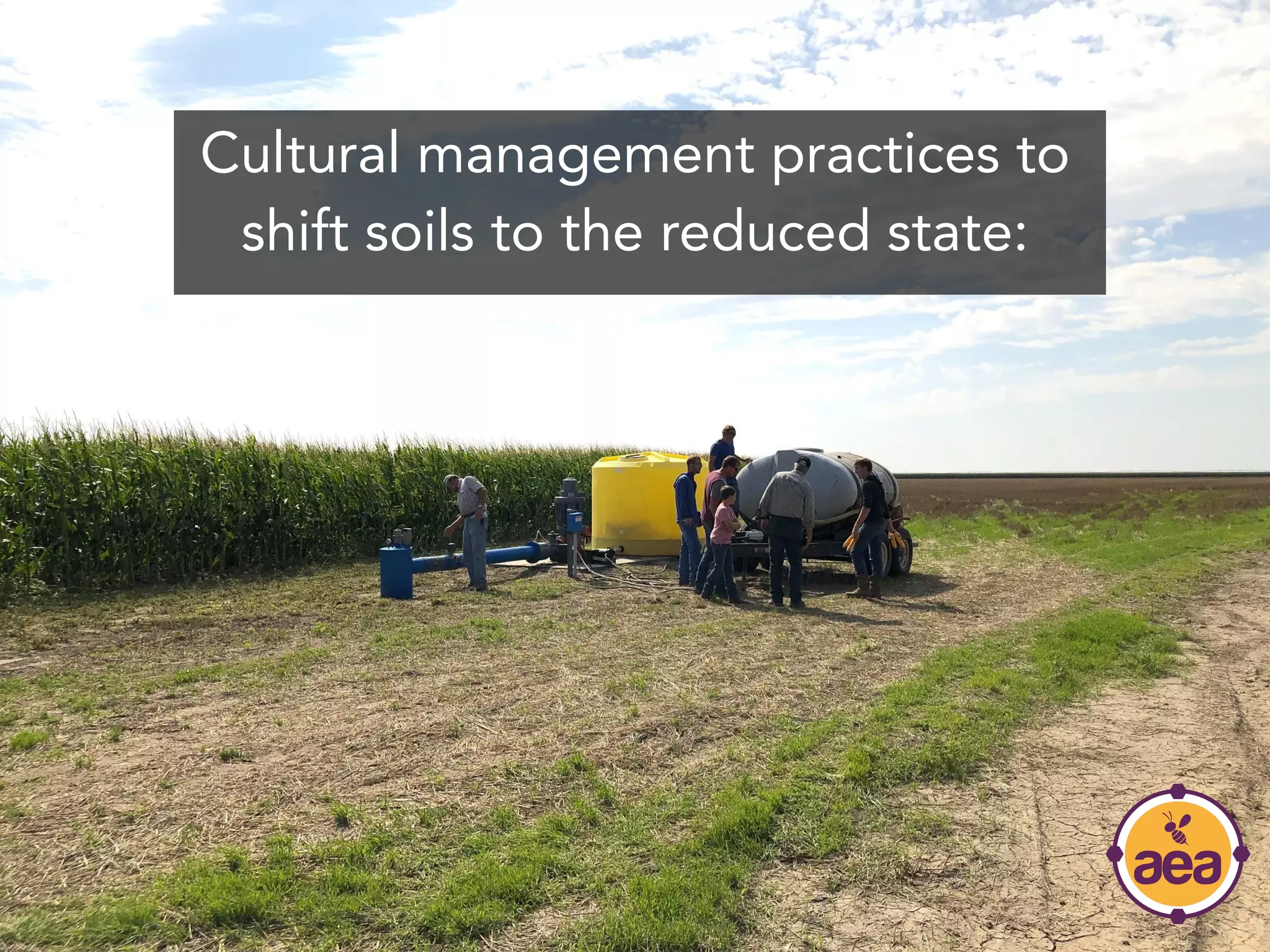 Cultural management practices to
shift soils to the reduced state: