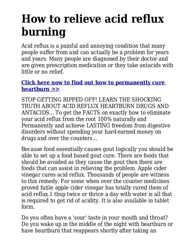How To Relieve Acid Reflux Burning how to relieve acid reflux burning