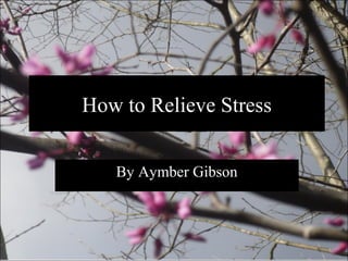 How to Relieve Stress
By Aymber Gibson
 