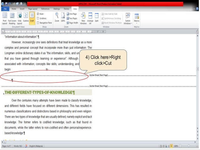 microsoft word remove blank page