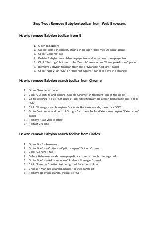 remove babylon search chrome remove babylon search chrome