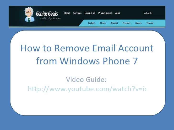 how to delete an email account on a windows phone