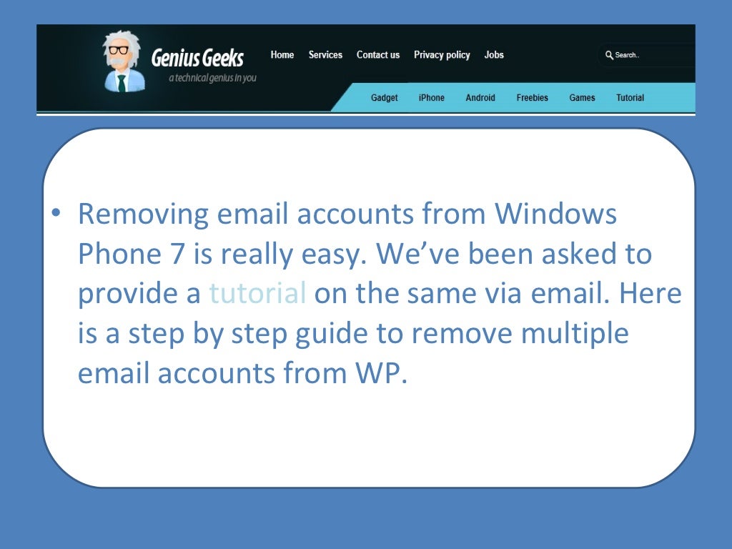 How To Remove Email Account From Windows Phone