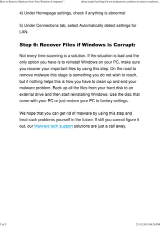 How to remove malware from your windows computer