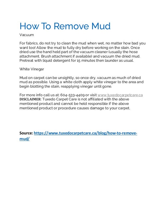 How to remove mud