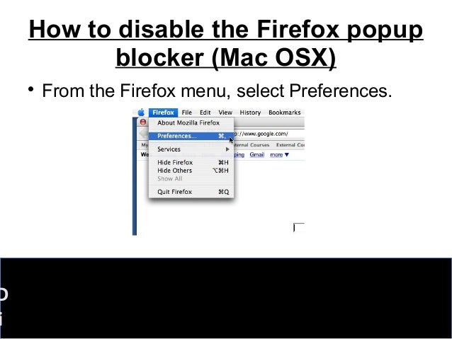 How to remove pop up blocker on firefox