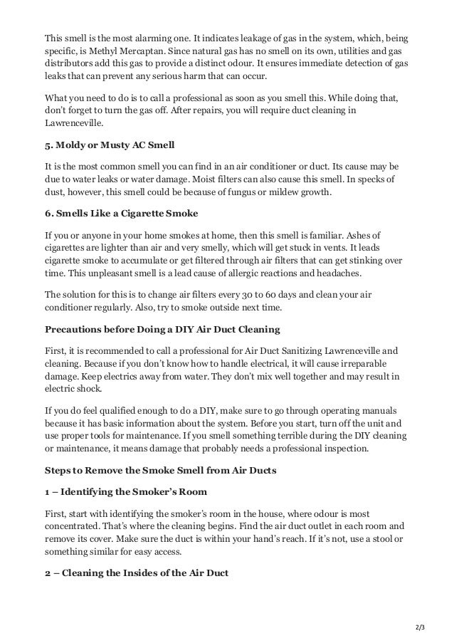 How to remove the smoke smell from air ducts