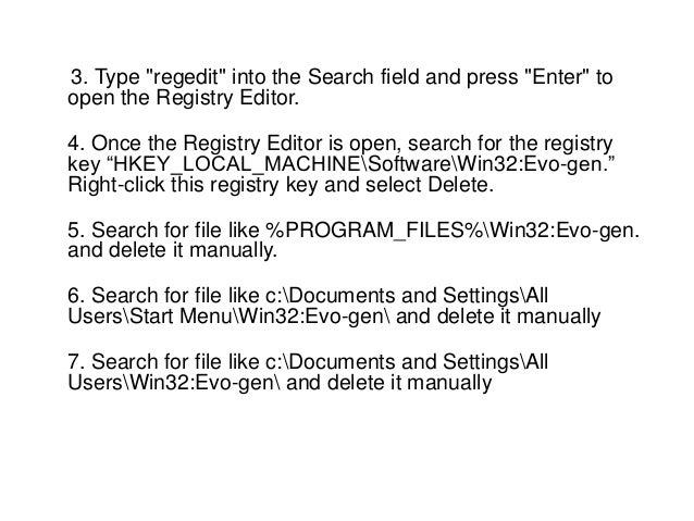 How To Remove Win32 Evo Gen