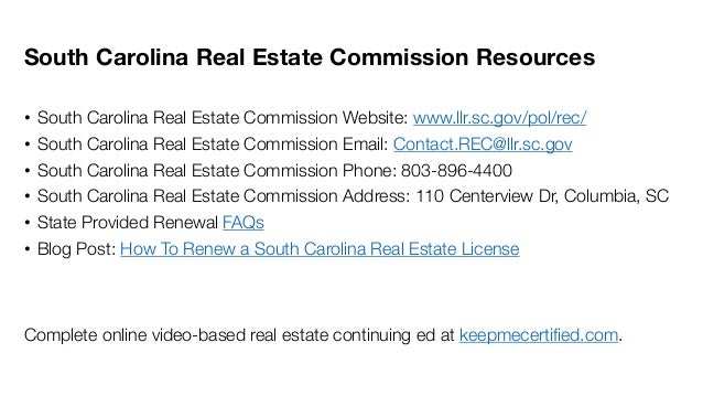 How to Renew a South Carolina Real Estate License in 2019