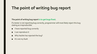Not Bug Expected Behavior How to report bugs | PPTX