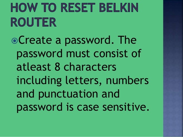 How To Reset Recover Belkin Router Password