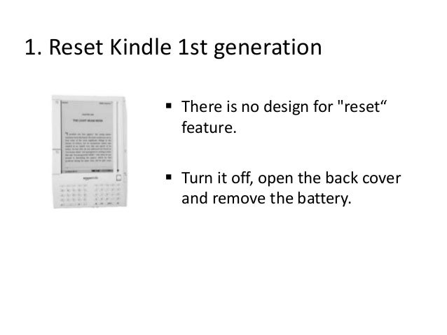 how to reset kindle 1st generation