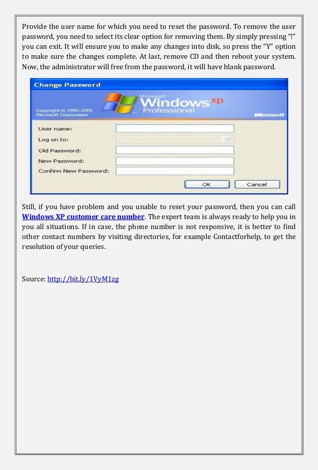 How to reset windows xp administrator password