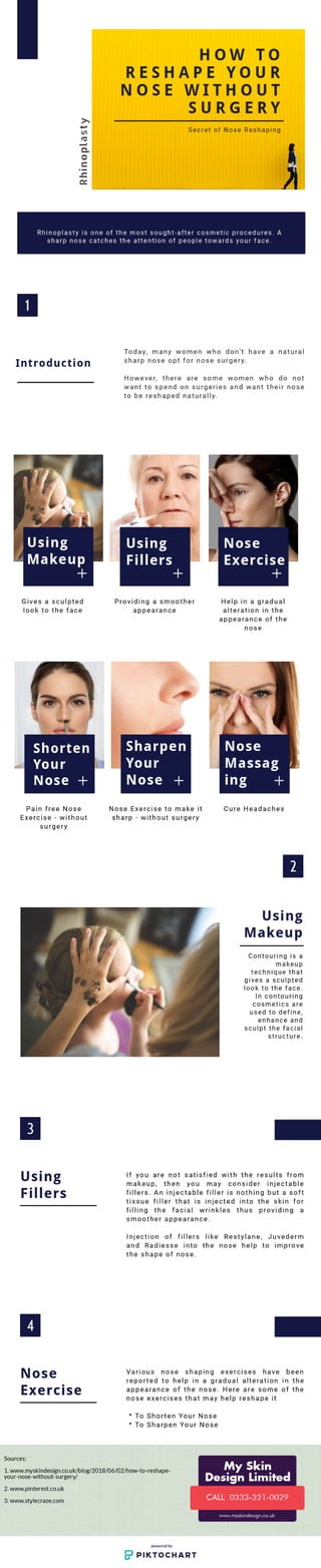 How to reshape your nose without surgery - infographic
