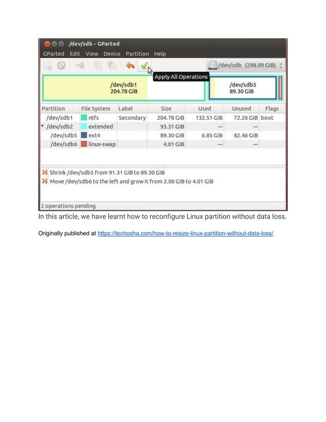 How to resize linux partition without data loss pdf free download