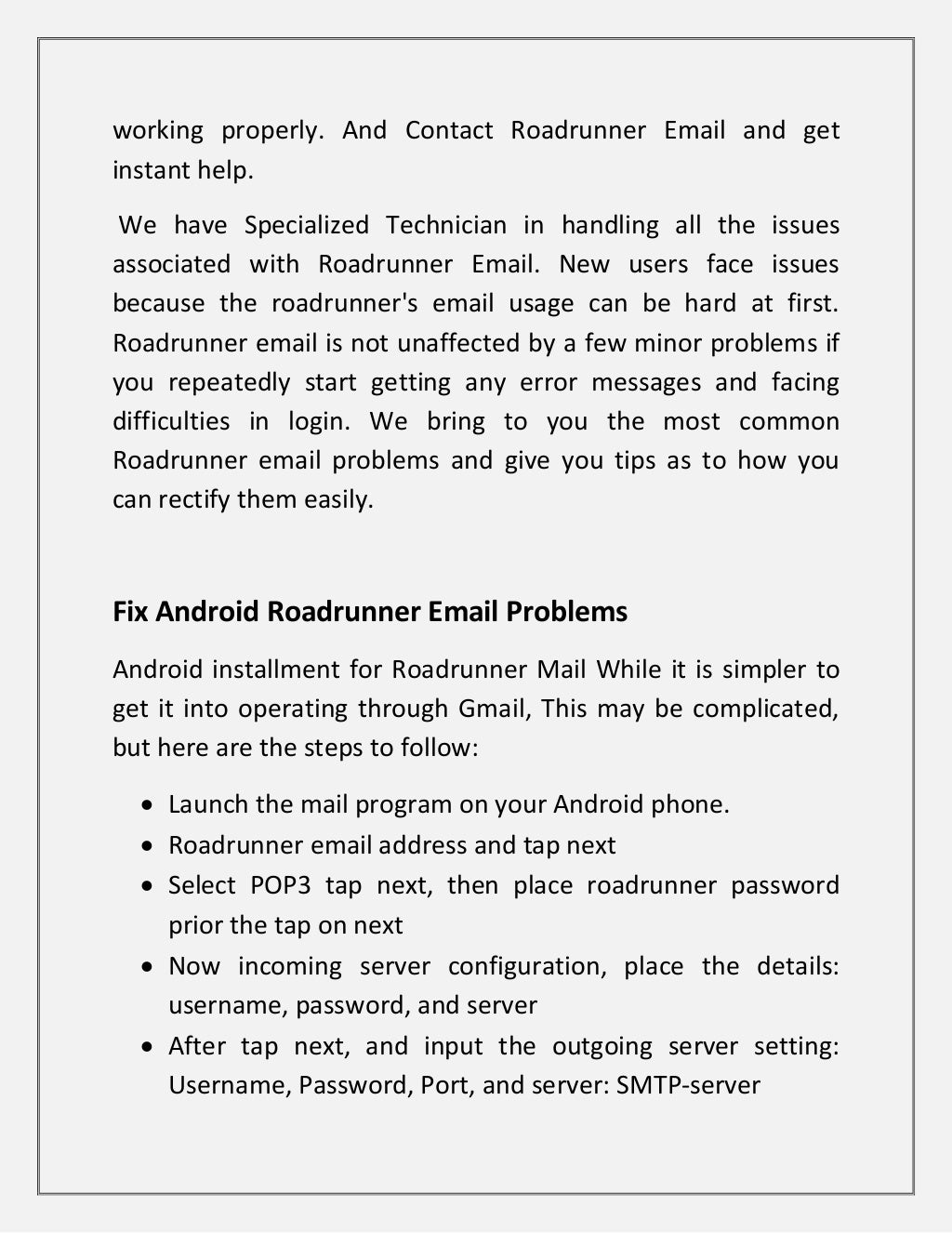 How to resolve roadrunner email problems