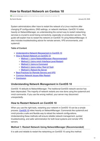 How to Restart Network on Centos 10 .pdf