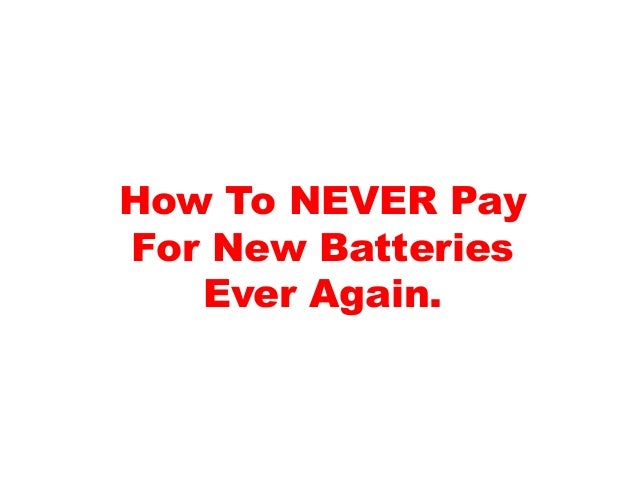 How to restore batteries, recondition battery, recondition ...