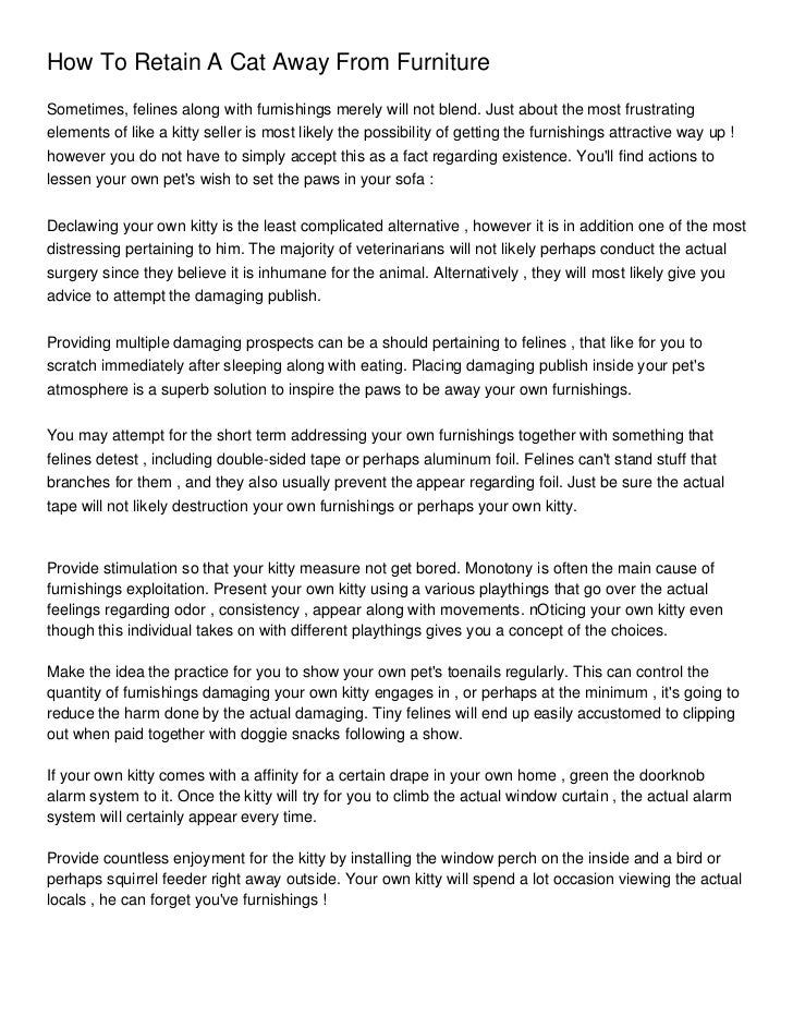 How To Retain A Cat Away From Furniture