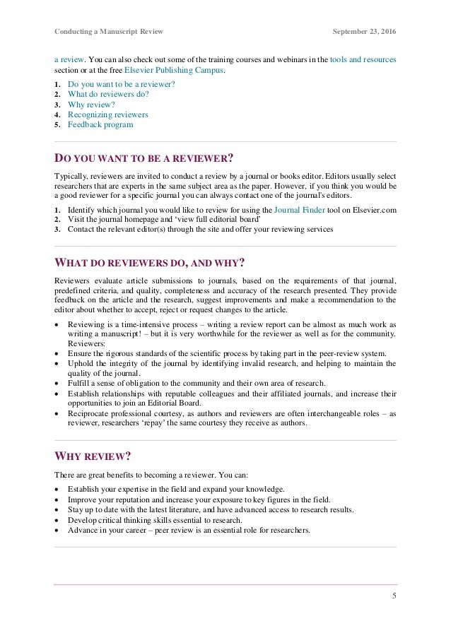How to Review a Manuscript (By Elesvier)