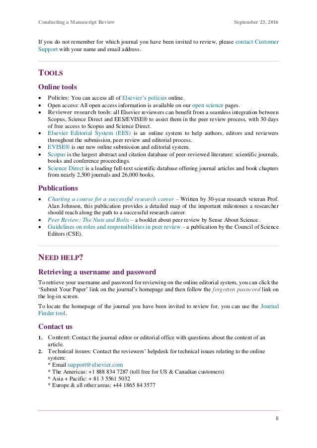 How to Review a Manuscript (By Elesvier)