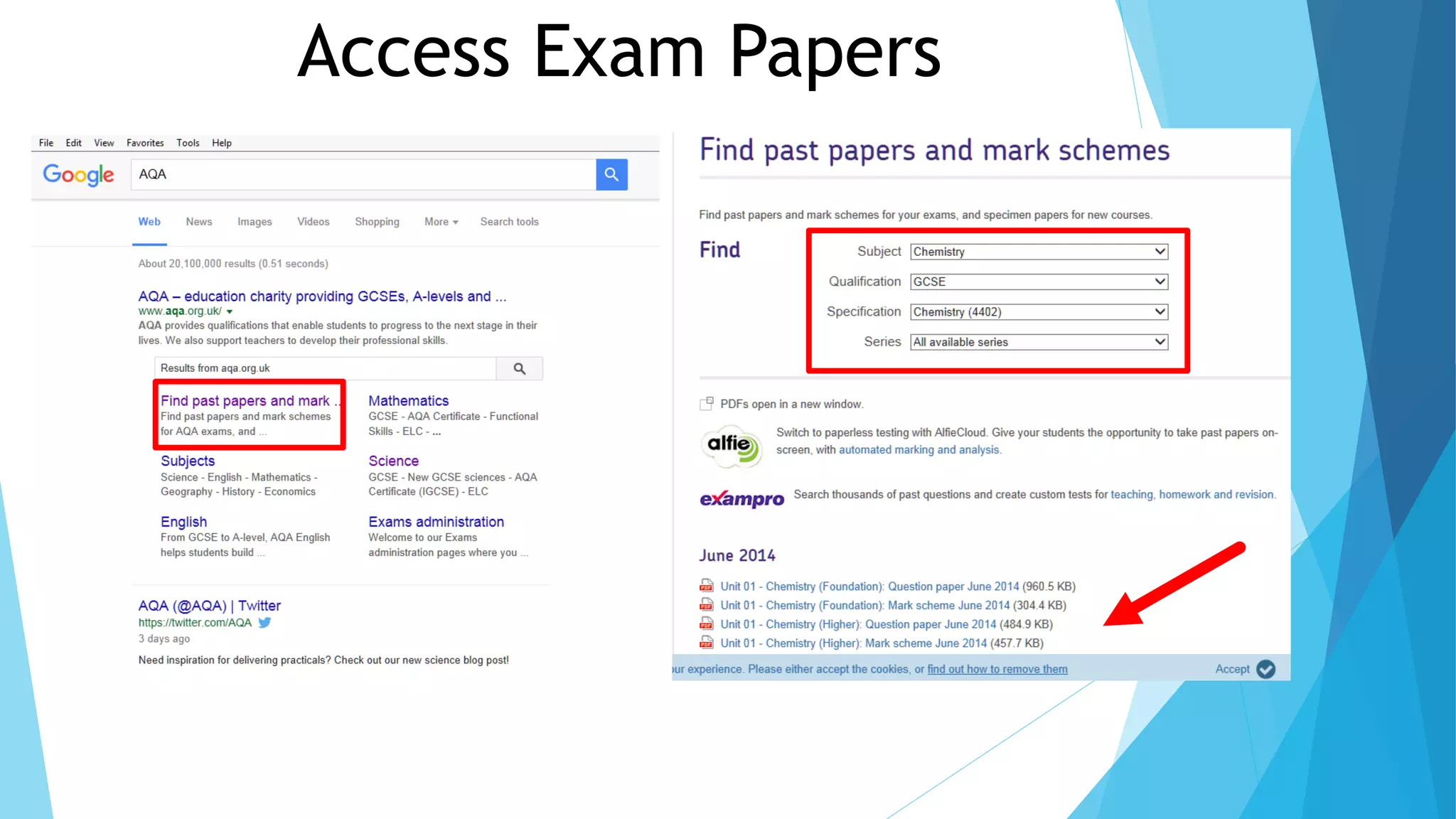 Access Exam Papers
 