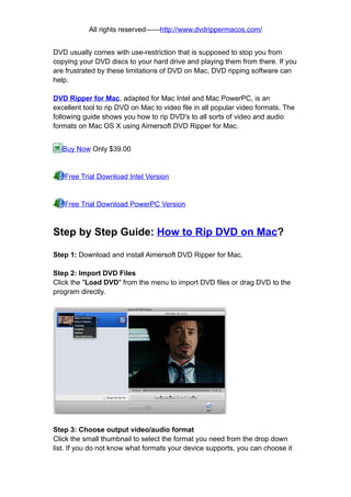 How to rip dvd on mac