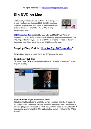 How to rip dvd on mac