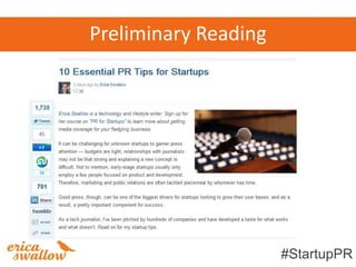 Preliminary Reading




                      #StartupPR
 