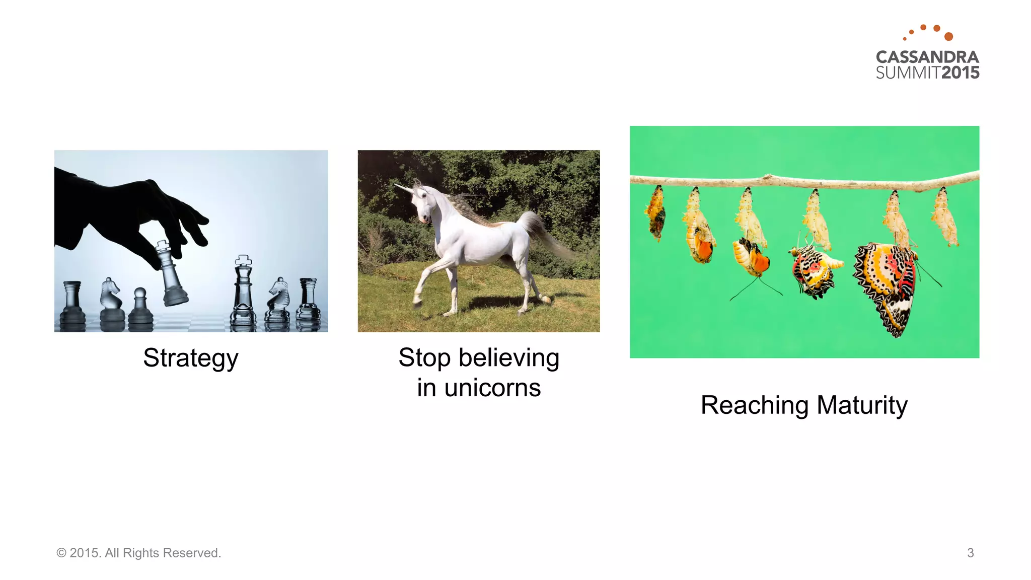 3© 2015. All Rights Reserved.
Strategy Stop believing
in unicorns
Reaching Maturity
 