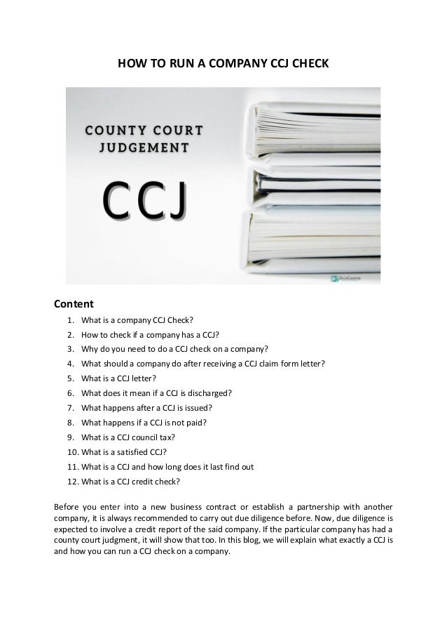 What is a company CCJ check? How to run Company CCJ Check?