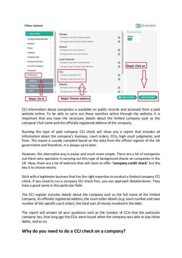 What is a company CCJ check? How to run Company CCJ Check?