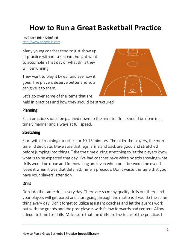 How to run a great basketball practice