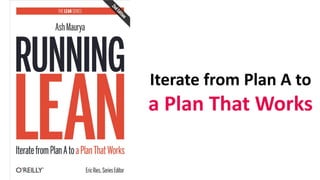 15
Iterate	from	Plan	A	to
a	Plan	That	Works
 